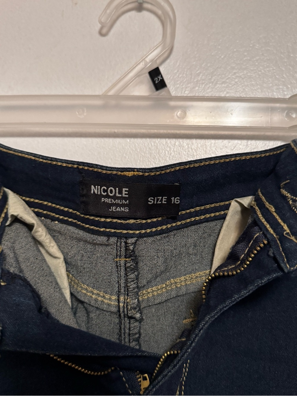 Nicole Dark Indigo Pencil Skirt with Contrast Stitching - Picture 2 of 3